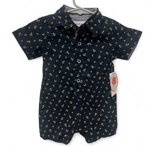 Free Planet Navy and Yellow Anchor Bodysuit